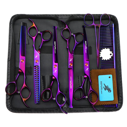 3-5pcs 7.5" Stainless Steel Pet Dog Cat Grooming Scissors Comb Sets