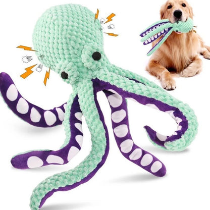 Pet Dog interactive sound plush octopus toy