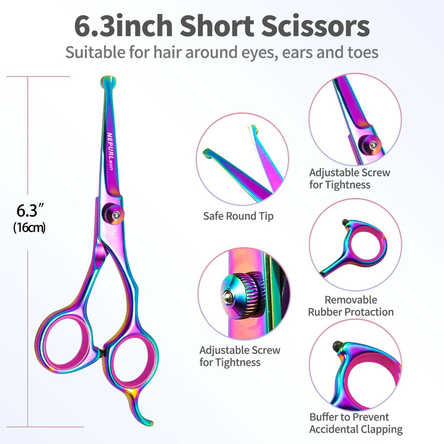 5-7.5" Pet Dog Cat 4pc Stainless Steel Grooming Scissors Comb Sets