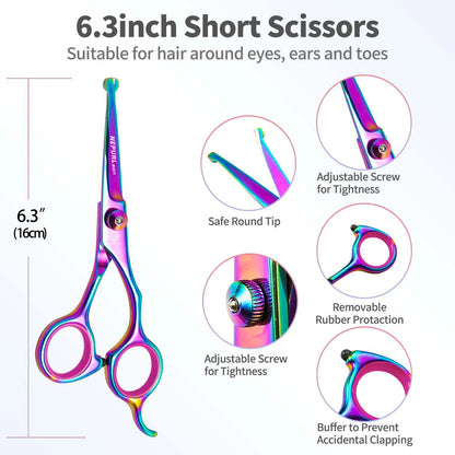 5-7.5" Pet Dog Cat 4pc Stainless Steel Grooming Scissors Comb Sets