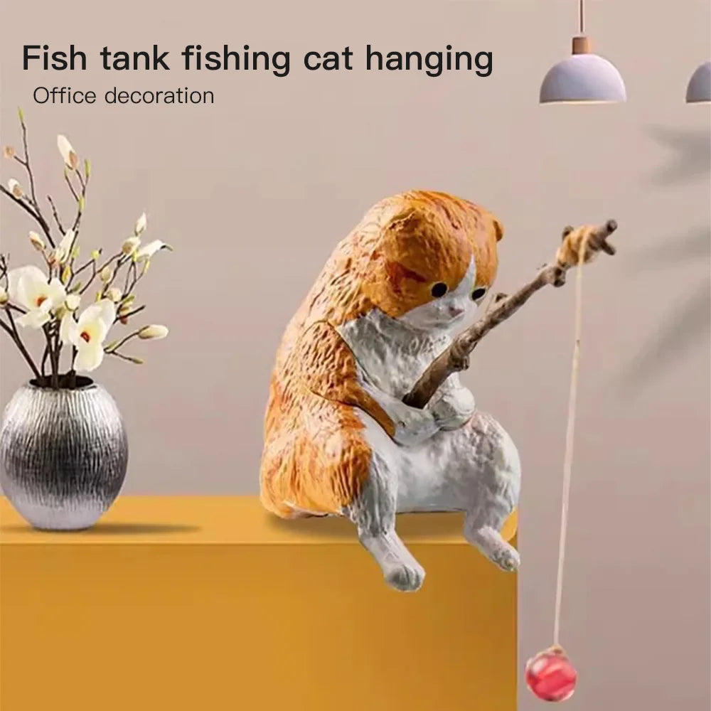 Aquarium Fish Tank Cat Hanging Creative Landscape Ornaments