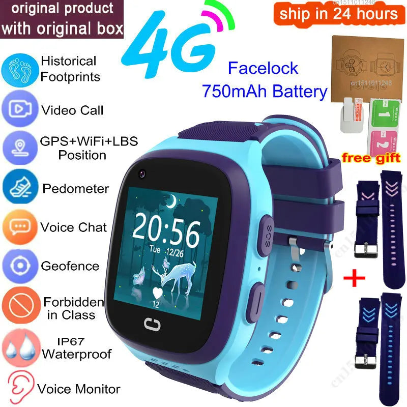 4G Kids Smart Watch GPS Video Call IP67 Waterproof Tracker