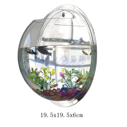 Transparent Wall Mounted Hanging Acrylic Fish Bowl Aquarium