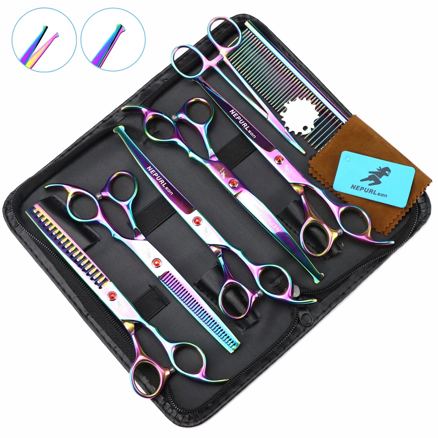 3-5pcs 7.5" Stainless Steel Pet Dog Cat Grooming Scissors Comb Sets