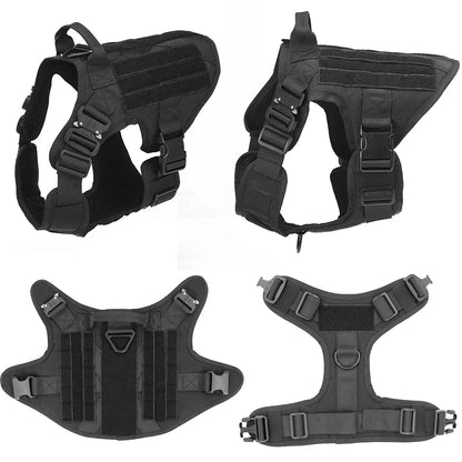 M-XL Pet Dog Tactical Harness Vest Collar And Leash Set