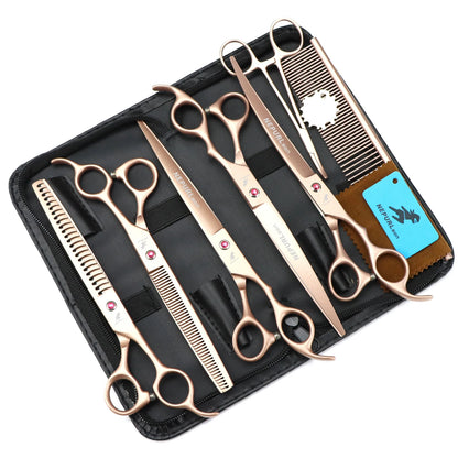 8" Stainless Steel Pet Dog Cat Grooming Scissors Combs Kits