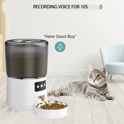 4L Automatic Pet Dog Cat Feeder Smart Timer Tuya Control with Stainless Steel Bowl