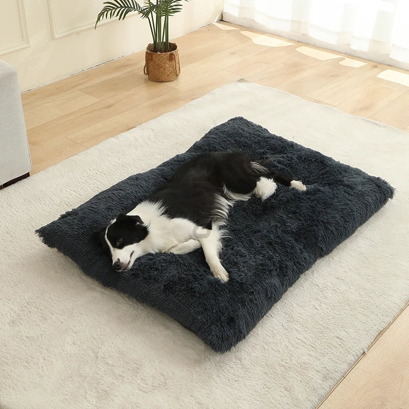 S-XL Pet Dog Cat Long Plush Beds Cushion Mat Sleeping Sofa