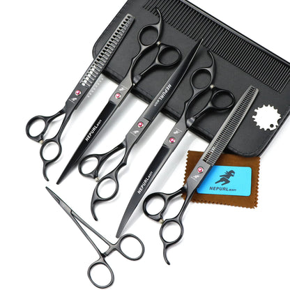 8" Stainless Steel Pet Dog Cat Grooming Scissors Combs Kits