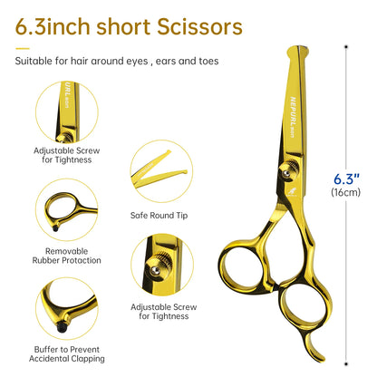 5-7.5" Pet Dog Cat 4pc Stainless Steel Grooming Scissors Comb Sets