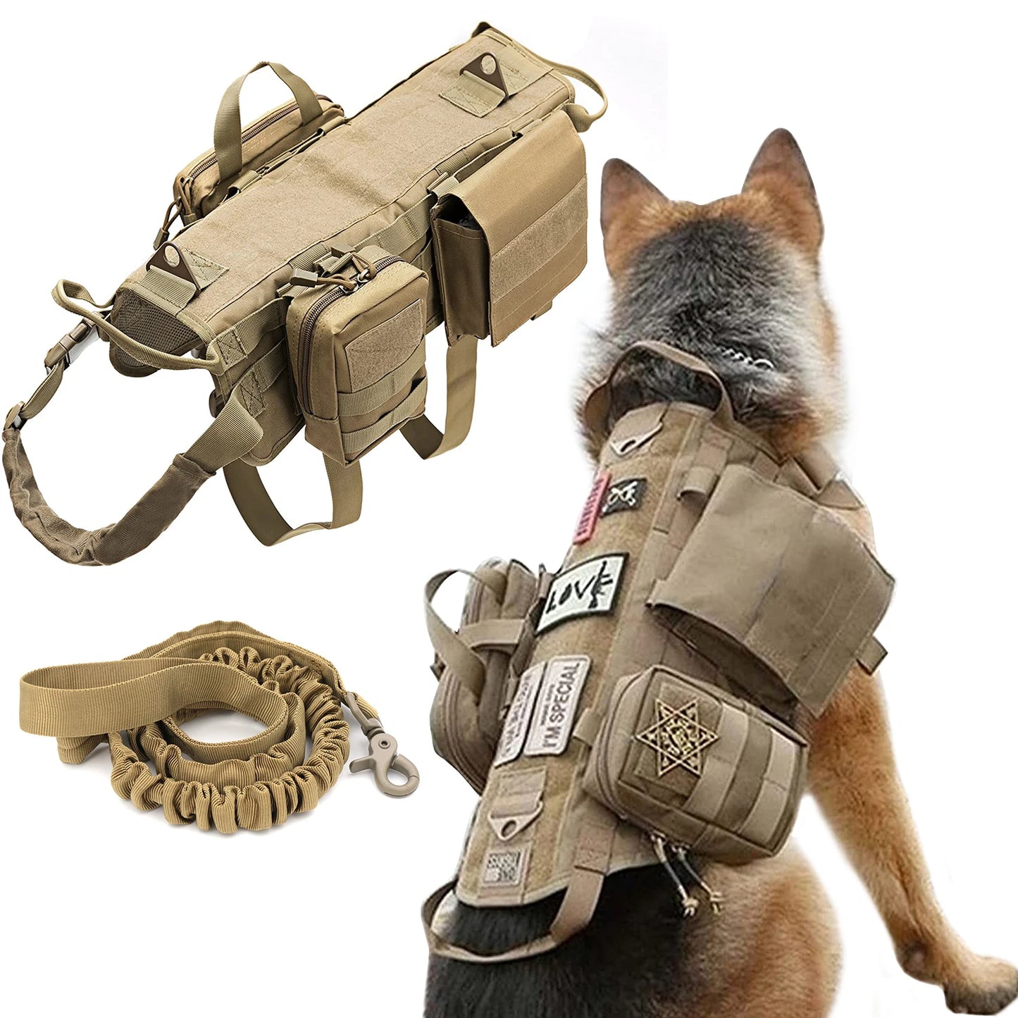 S-XL Pet Dog Waterproof Tactical Vest Harness Strap With Pockets