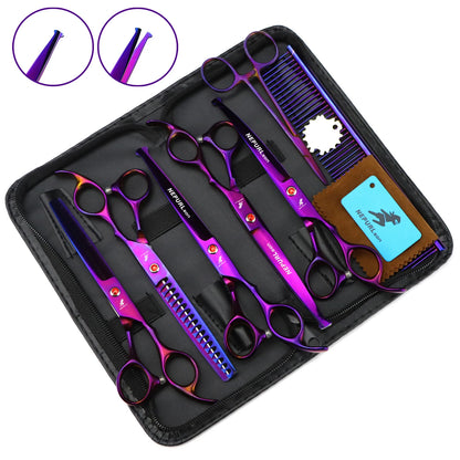 3-5pcs 7.5" Stainless Steel Pet Dog Cat Grooming Scissors Comb Sets