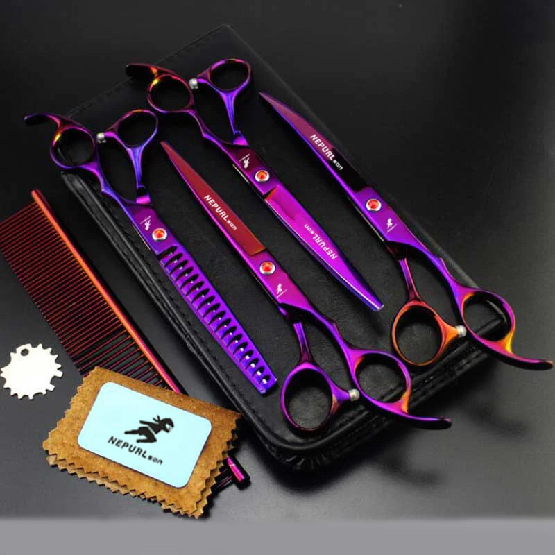 4-7pc Stainless Steel Pet Dog Cat 7" Grooming scissors Comb Sets