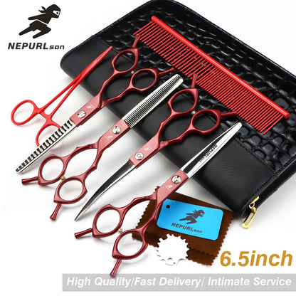 6pc 6.5" Stainless Steel Pet Dog Cat Grooming Scissors Comb Sets