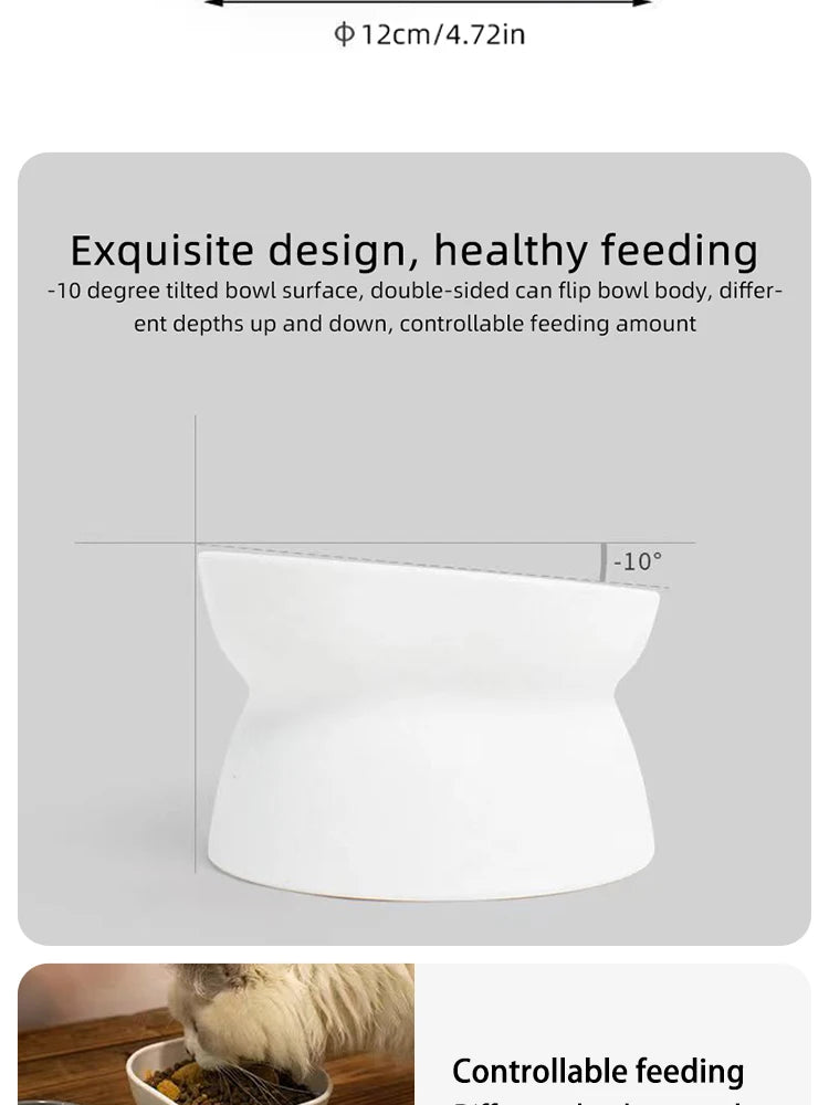 Dual-purpose Elevated Pet Cat/Dog Food Water Bowl