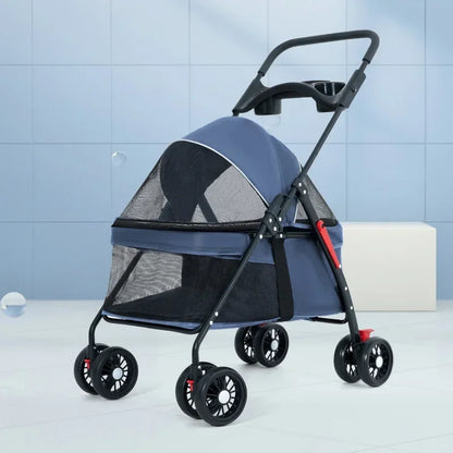 Lightweight Folding Universal Wheel Pet Dog Cat Stroller