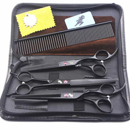 4pc 7" Stainless Steel Pet Dog Cat Grooming Scissors Comb Sets