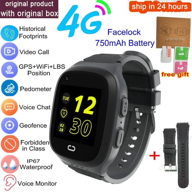 4G Kids Smart Watch GPS Video Call IP67 Waterproof Tracker