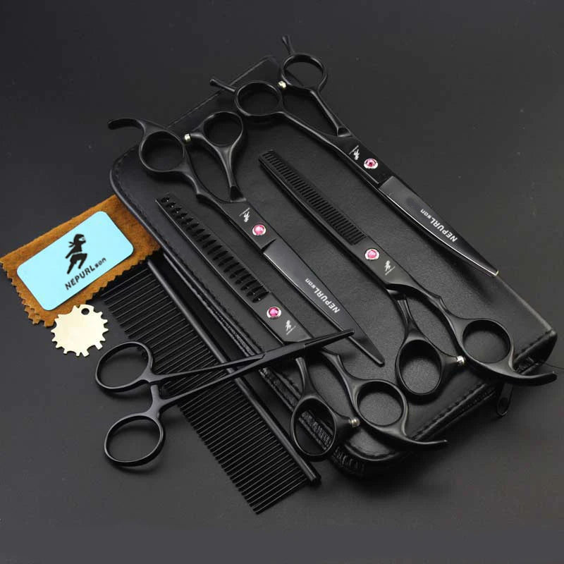 4-7pc Stainless Steel Pet Dog Cat 7" Grooming scissors Comb Sets