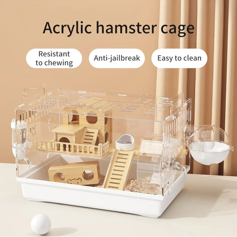 Small Animal Pet Hamster Acrylic Cage House