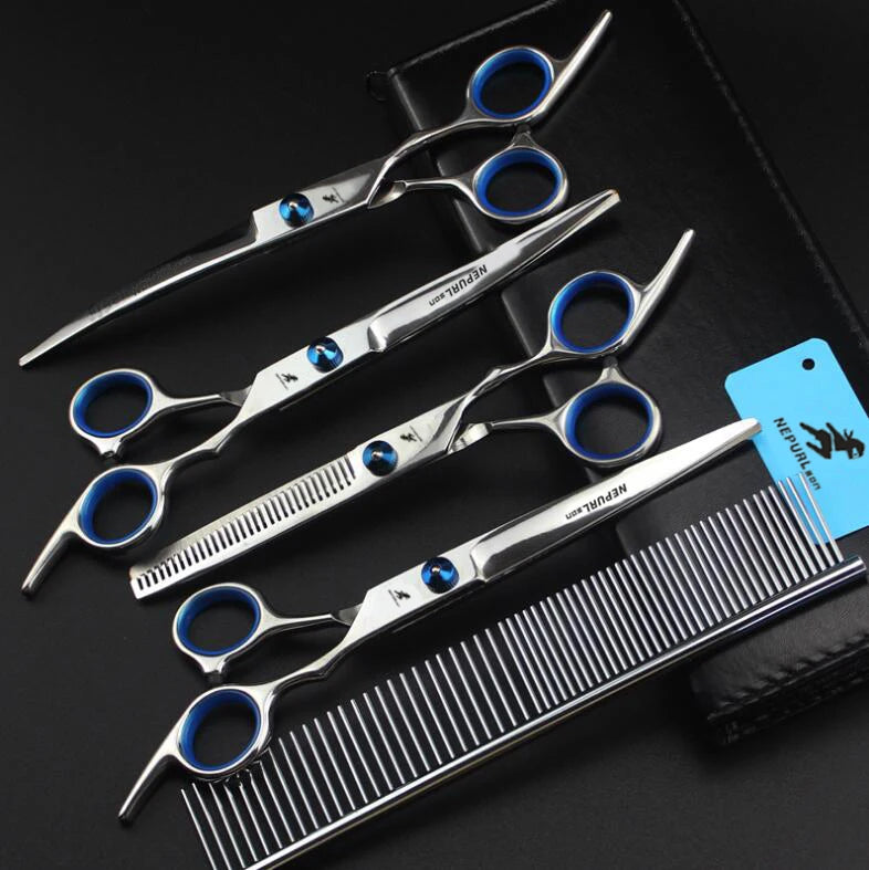 4-7pc Stainless Steel Pet Dog Cat 7" Grooming scissors Comb Sets