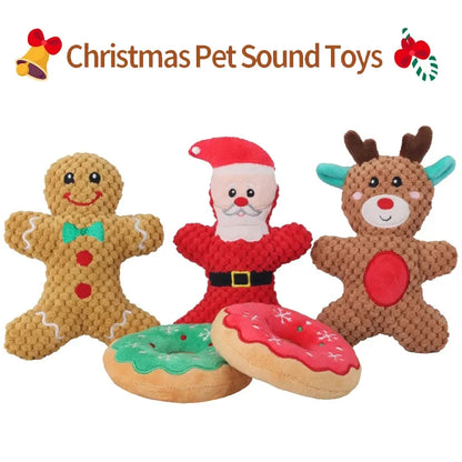 Pet Dog Xmas Plush Chew Squeaky Toys