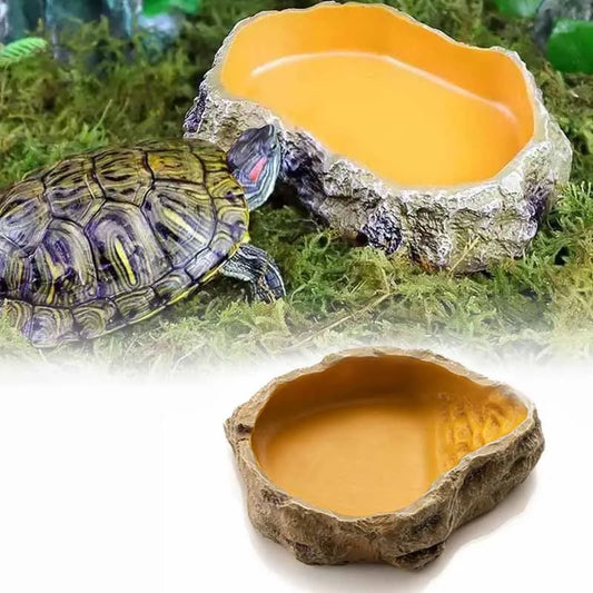 Pet Reptile Amphibian Terrarium Water Feeder Bowls Plate