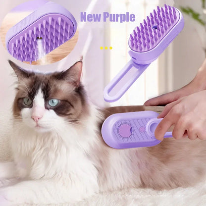 3 in1 Pet Dog Cat Steamer Grooming Massage Brush