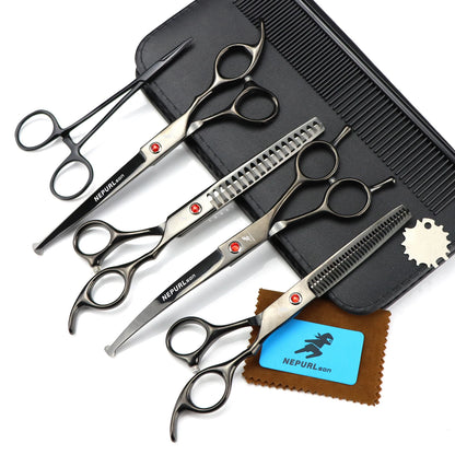 3-5pcs 7.5" Stainless Steel Pet Dog Cat Grooming Scissors Comb Sets