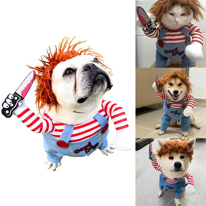 S-XL Pet Dog Cat Halloween Costume Cosplay Clothes Apparel Outfit