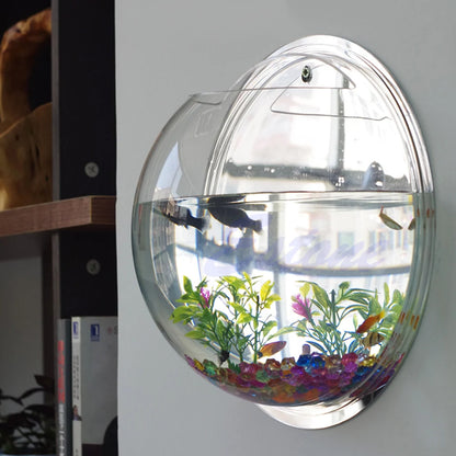 Transparent Wall Mounted Hanging Acrylic Fish Bowl Aquarium