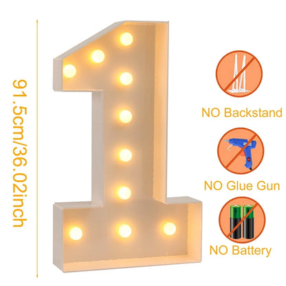 91.5cm Giant Light-Up Number Frame (0-9)