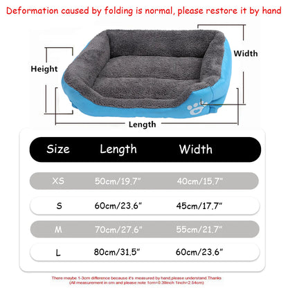 XS-L Waterproof Square Pet Dog Bed Mat Cushion