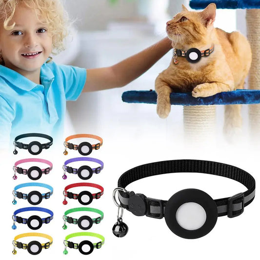 Pet Cat Collar with Protective Case for Anti Lost Locator Tracker Airtag Case