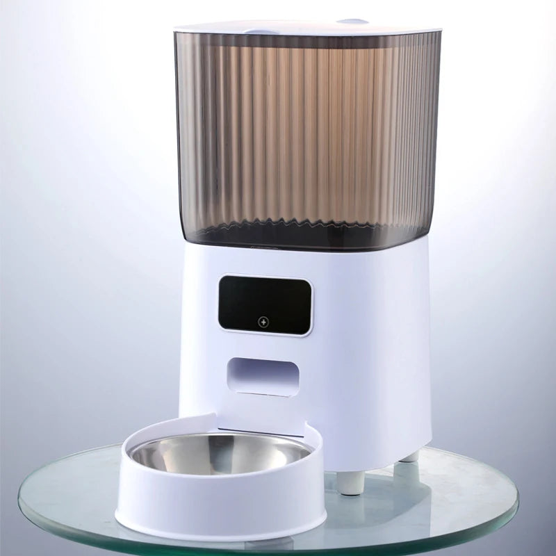 5L Automatic Pet Cat Dog Feeder Food Dispenser with Camera WiFi Timing Stainless Steel Feeding Bowl