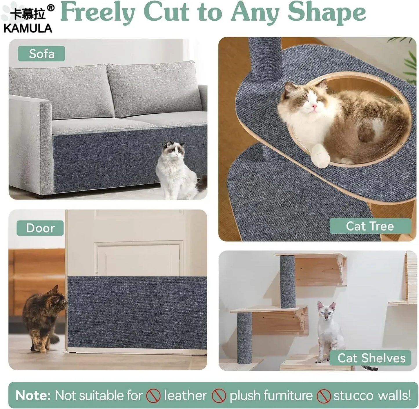 Trimmable Cat Scratching Mat Sofa Self-adhesive Scratch Tape