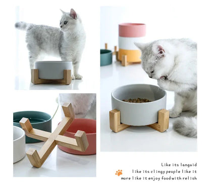 Ceramic Pet Cat Dog Water Food Feeding Bowl