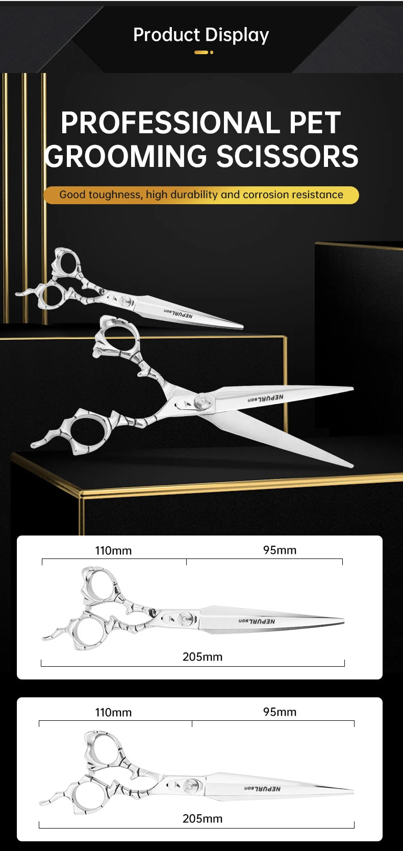 7.5" VG10 Steel Pet Dog Cat Grooming Cutting Scissors