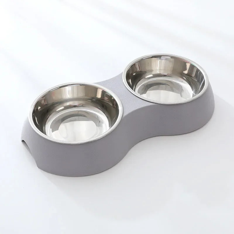 Stainless Steel Double Pet Dog Cat Food Bowl