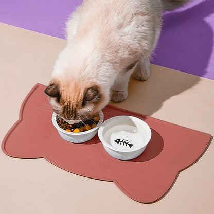 Non-Stick Waterproof Silicone Pet Dog Cat Feeding Water Bowl Mat