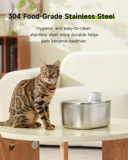 4L Wireless  Auto Sensor Pet Cat Water Fountain Dispenser