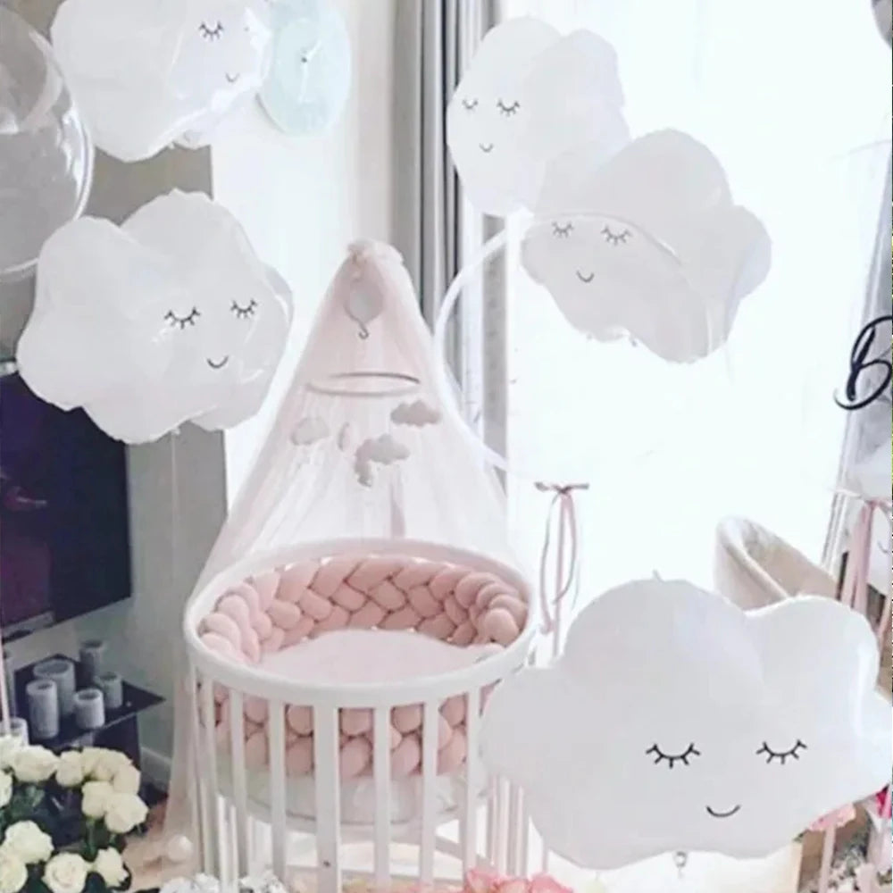 White Smiling Cloud Foil Balloon for Celebrations
