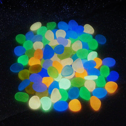 100Pcs Artificial Noctilucent Stone with Colorful Luminescence Aquarium Fish Tank Landscaping