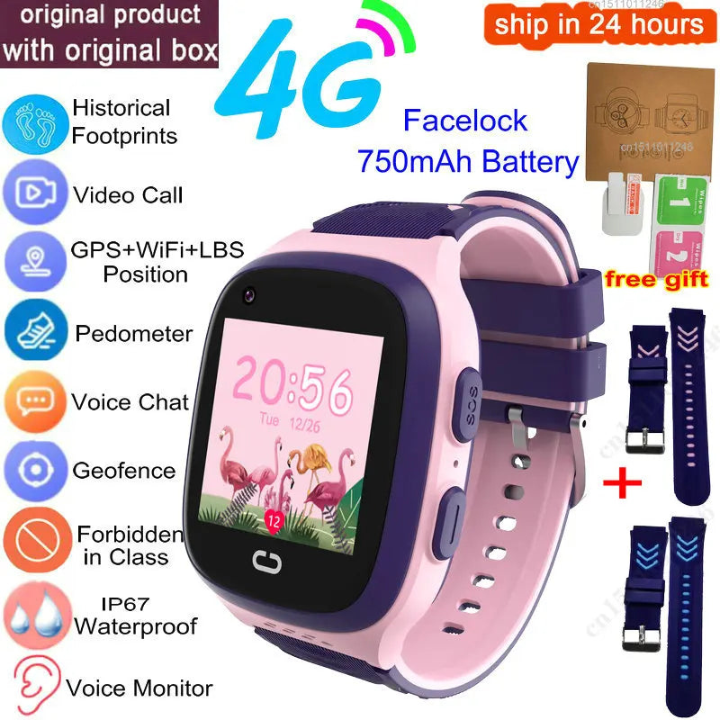 4G Kids Smart Watch GPS Video Call IP67 Waterproof Tracker