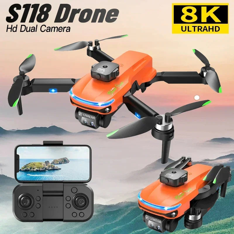 S118 RC Drone 8K Professional with 360° Obstacle Avoidance
