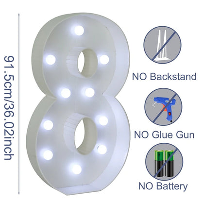 91.5cm Giant Light-Up Number Frame (0-9)