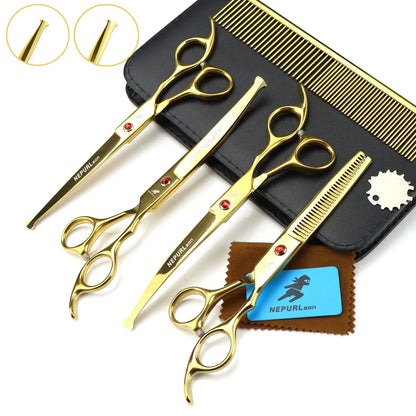 3-5pcs 7.5" Stainless Steel Pet Dog Cat Grooming Scissors Comb Sets