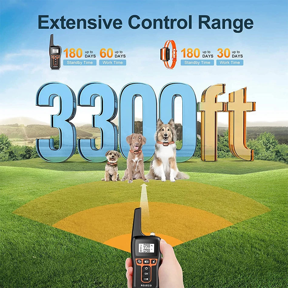 1000m Pet Dog Remote Control Rechargeable Anti Bark Training Collar