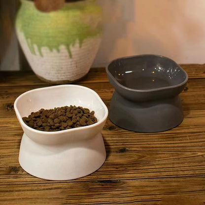 Dual-purpose Elevated Pet Cat/Dog Food Water Bowl