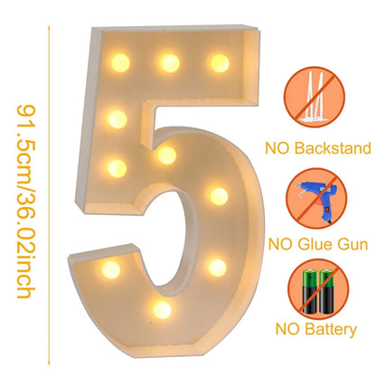 91.5cm Giant Light-Up Number Frame (0-9)